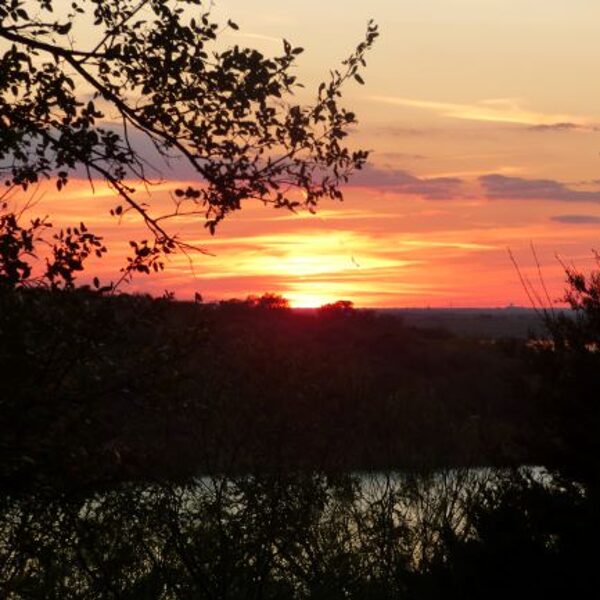 sunset at cedar hill state park texas