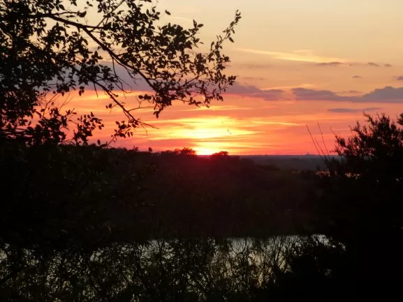 sunset at cedar hill state park texas