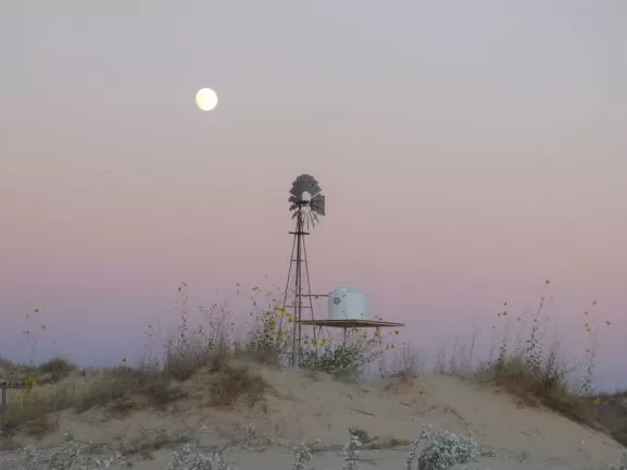 moonset at monahans sandhills state park texas
