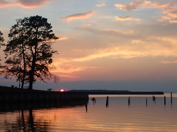 Lake livingston state park sunset postcard
