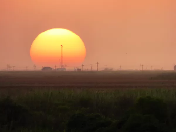 sunset from sea rim state park texas